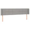 Image de vidaXL Tête de Lit à LED Meuble de Chambre à Coucher Accessoire de Lit Double Tête de Cadre de Lit Intérieur Gris Clair 163x16x78/88 cm Tissu