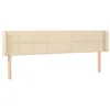 Image de vidaXL Tête de Lit à LED Meuble de Chambre à Coucher Accessoire de Lit Double Tête de Cadre de Lit Intérieur Crème 203x16x78/88 cm Tissu