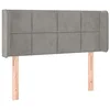 Image de vidaXL Tête de Lit à LED Meuble de Chambre à Coucher Accessoire de Lit Simple Tête de Cadre de Lit Intérieur Gris Clair 103x16x78/88 cm Velours
