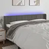 Image de vidaXL Tête de lit à LED Gris foncé 163x16x78/88 cm Velours