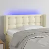 Image de vidaXL Tête de lit à LED Crème 93x16x78/88 cm Similicuir