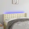 Image de vidaXL Tête de lit à LED Crème 147x16x78/88 cm Similicuir