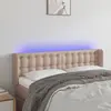 Image de vidaXL Tête de lit à LED Cappuccino 147x16x78/88 cm Similicuir