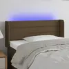 Image de vidaXL Tête de lit à LED Marron foncé 93x16x78/88 cm Tissu