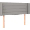 Image de vidaXL Tête de Lit à LED Meuble de Chambre à Coucher Accessoire de Lit Simple Tête de Cadre de Lit Intérieur Gris Clair 103x16x78/88 cm Tissu