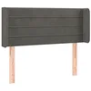 Image de vidaXL Tête de Lit à LED Meuble de Chambre à Coucher Accessoire de Lit Simple Tête de Cadre de Lit Intérieur Gris Foncé 93x16x78/88 cm Velours
