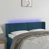 Image de vidaXL Tête de lit à LED Bleu foncé 147x16x78/88 cm Velours