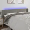 Image de vidaXL Tête de lit à LED Gris clair 183x16x78/88 cm Velours