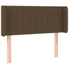Image de vidaXL Tête de Lit à LED Meuble de Chambre à Coucher Accessoire de Lit Simple Tête de Cadre de Lit Intérieur Marron Foncé 103x16x78/88 cm Tissu