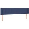 Image de vidaXL Tête de Lit à LED Meuble de Chambre à Coucher Accessoire de Lit Double Tête de Cadre de Lit Intérieur Bleu 183x16x78/88 cm Tissu