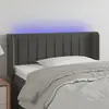 Image de vidaXL Tête de lit à LED Gris foncé 93x16x78/88 cm Velours