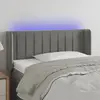 Image de vidaXL Tête de lit à LED Gris clair 103x16x78/88 cm Velours