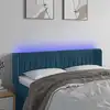 Image de vidaXL Tête de lit à LED Bleu foncé 147x16x78/88 cm Velours