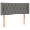 Image de vidaXL Tête de Lit à LED Meuble de Chambre à Coucher Accessoire de Lit Simple Tête de Cadre de Lit Intérieur Gris Foncé 93x16x78/88 cm Tissu
