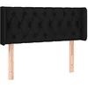 Image de vidaXL Tête de Lit à LED Meuble de Chambre à Coucher Accessoire de Lit Simple Tête de Cadre de Lit Intérieur Noir 93x16x78/88 cm Tissu