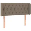 Image de vidaXL Tête de Lit à LED Meuble de Chambre à Coucher Accessoire de Lit Simple Tête de Cadre de Lit Intérieur Taupe 103x16x78/88 cm Tissu