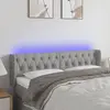 Image de vidaXL Tête de lit à LED Gris clair 163x16x78/88 cm Tissu