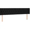 Image de vidaXL Tête de Lit à LED Meuble de Chambre à Coucher Accessoire de Lit Double Tête de Cadre de Lit Intérieur Noir 183x16x78/88 cm Tissu