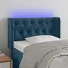 Image de vidaXL Tête de lit à LED Bleu foncé 83x16x78/88 cm Velours