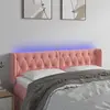 Image de vidaXL Tête de lit à LED Rose 163x16x78/88 cm Velours