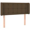 Image de vidaXL Tête de Lit à LED Meuble de Chambre à Coucher Accessoire de Lit Simple Tête de Cadre de Lit Intérieur Marron Foncé 93x16x78/88 cm Tissu