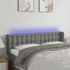 Image de vidaXL Tête de lit à LED Gris foncé 147x16x78/88 cm Tissu