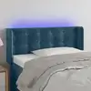 Image de vidaXL Tête de lit à LED Bleu foncé 103x16x78/88 cm Velours