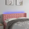 Image de vidaXL Tête de lit à LED Rose 147x16x78/88 cm Velours