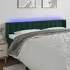 Image de vidaXL Tête de lit à LED Vert foncé 163x16x78/88 cm Velours
