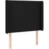 Image de vidaXL Tête de Lit à LED Meuble de Chambre à Coucher Accessoire de Lit Simple Tête de Cadre de Lit Intérieur Noir 83x16x118/128 cm Tissu
