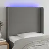 Image de vidaXL Tête de lit à LED Gris foncé 93x16x118/128 cm Tissu