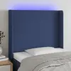 Image de vidaXL Tête de lit à LED Bleu 93x16x118/128 cm Tissu