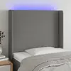 Image de vidaXL Tête de lit à LED Gris foncé 103x16x118/128 cm Tissu