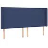 Image de vidaXL Tête de Lit à LED Meuble de Chambre à Coucher Accessoire de Lit Double Tête de Cadre de Lit Intérieur Bleu 203x16x118/128 cm Tissu