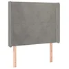 Image de vidaXL Tête de Lit à LED Meuble de Chambre à Coucher Accessoire de Lit Simple Tête de Cadre de Lit Intérieur Gris Clair 83x16x118/128 cm Velours