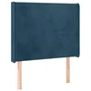 Image de vidaXL Tête de Lit à LED Meuble de Chambre à Coucher Accessoire de Lit Simple Tête de Cadre de Lit Intérieur Bleu Foncé 93x16x118/128 cm Velours