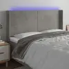 Image de vidaXL Tête de lit à LED Gris clair 163x16x118/128 cm Velours