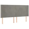 Image de vidaXL Tête de Lit à LED Meuble de Chambre à Coucher Accessoire de Lit Double Tête de Cadre de Lit Intérieur Gris Clair 203x16x118/128 cm Velours