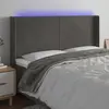 Image de vidaXL Tête de lit à LED Gris foncé 203x16x118/128 cm Velours