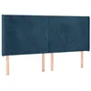 Image de vidaXL Tête de Lit à LED Meuble de Chambre à Coucher Accessoire de Lit Double Tête de Cadre de Lit Intérieur Bleu Foncé 203x16x118/128 cm Velours