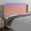 Image de vidaXL Tête de lit à LED Rose 203x16x118/128 cm Velours