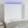 Image de vidaXL Tête de lit à LED Blanc 103x16x118/128 cm Similicuir