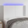 Image de vidaXL Tête de lit à LED Blanc 147x16x118/128 cm Similicuir