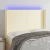 Image de vidaXL Tête de lit à LED Crème 147x16x118/128 cm Similicuir