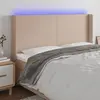 Image de vidaXL Tête de lit à LED Cappuccino 203x16x118/128 cm Similicuir