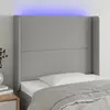 Image de vidaXL Tête de lit à LED Gris clair 93x16x118/128 cm Tissu