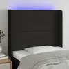 Image de vidaXL Tête de lit à LED Noir 93x16x118/128 cm Tissu