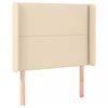 Image de vidaXL Tête de Lit à LED Meuble de Chambre à Coucher Accessoire de Lit Simple Tête de Cadre de Lit Intérieur Crème 93x16x118/128 cm Tissu