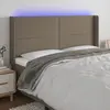 Image de vidaXL Tête de lit à LED Taupe 183x16x118/128 cm Tissu