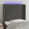 Image de vidaXL Tête de lit à LED Gris foncé 83x16x118/128 cm Velours